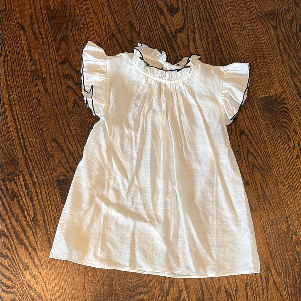 White Ruffled Kids Top